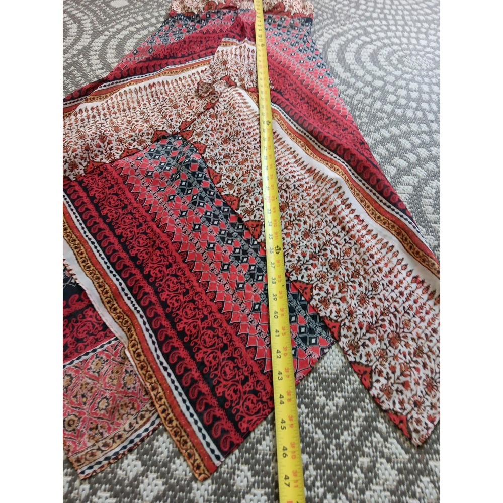 BCBG Maxi Dress Halter Women 6 Boho 100% Silk Red Handkerchief Hem Fairy Beachy - Picture 11 of 14